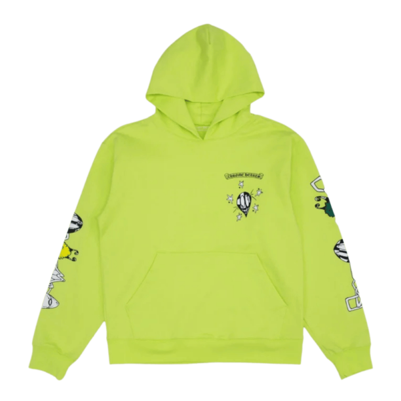 Chrome Hearts Matty Boy Link Hoodie Lime Green - front