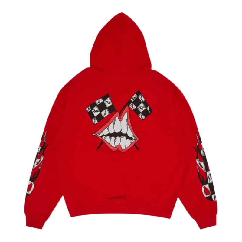 Chrome Hearts x Matty Boy Flames Hoodie Red - back