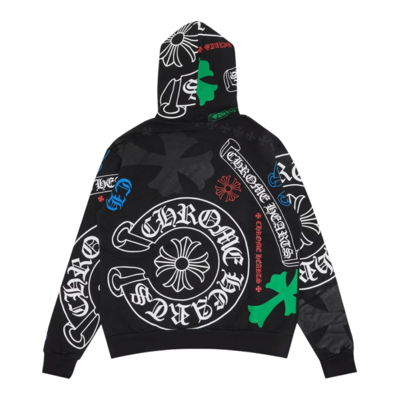 Chrome Hearts Stencil Hoodie Black - back