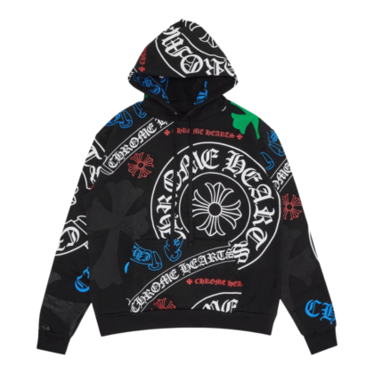 Chrome Hearts Stencil Hoodie Black - front