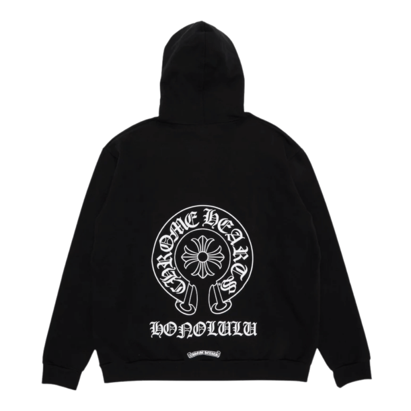 Chrome Hearts Honolulu Exclusive Horseshoe Hoodie Black - back