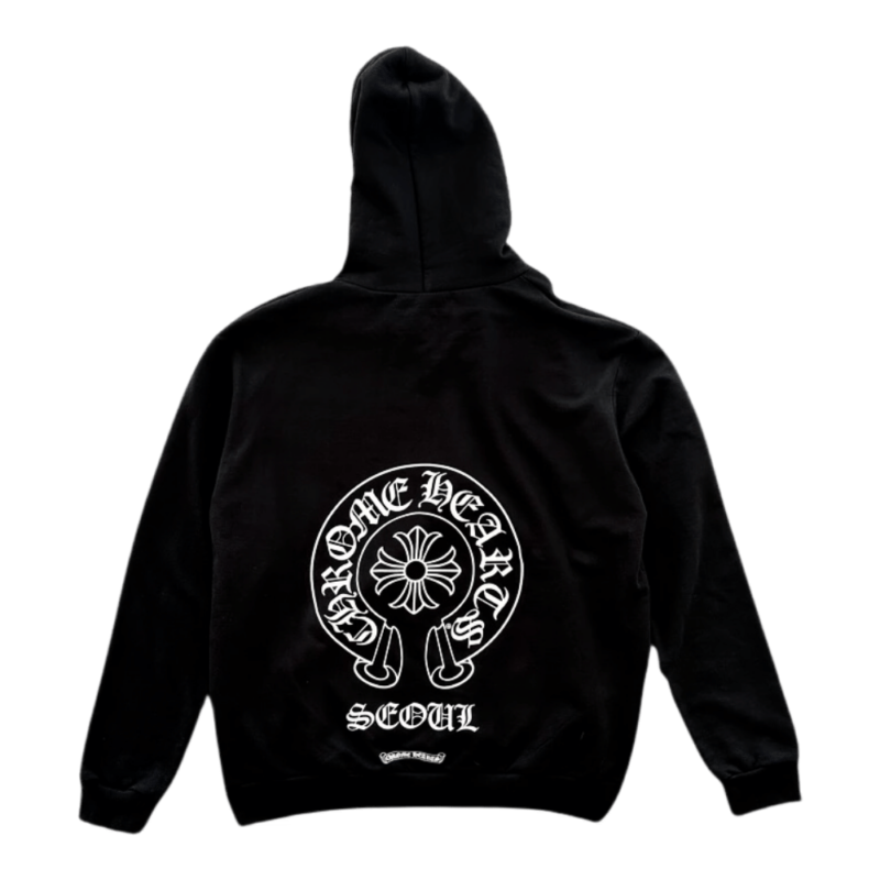 Chrome Hearts Seoul Exclusive Horseshoe Hoodie Black - back