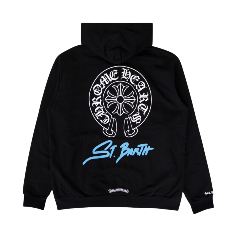 Chrome Hearts St. Barth Exclusive Horseshoe Zip Up Hoodie Black - back