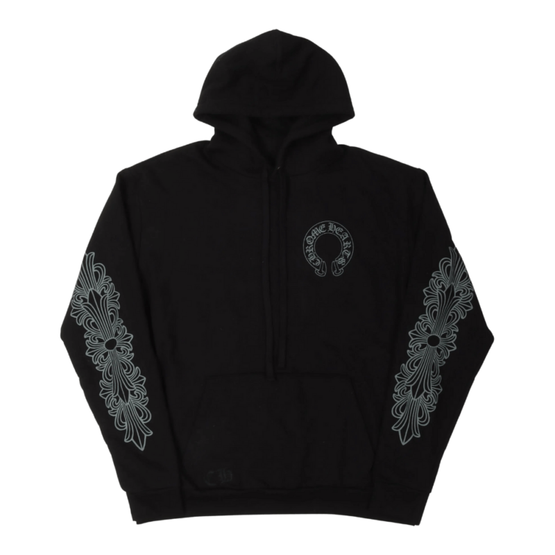 Chrome Hearts Friends & Family Horseshoe Logo Hoodie Black - front