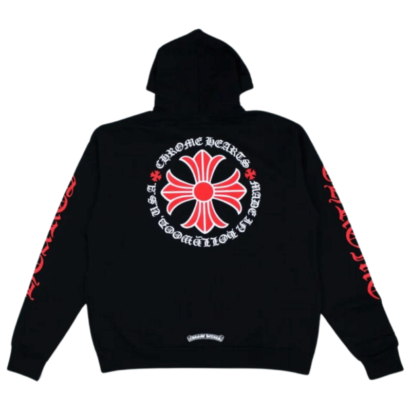 Chrome Hearts Made In Hollywood Plus Cross Zip Up Hoodie Black - back