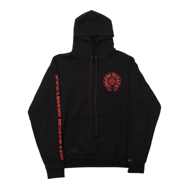 Chrome Hearts Web Exclusive Horseshoe Logo Hoodie Black - front