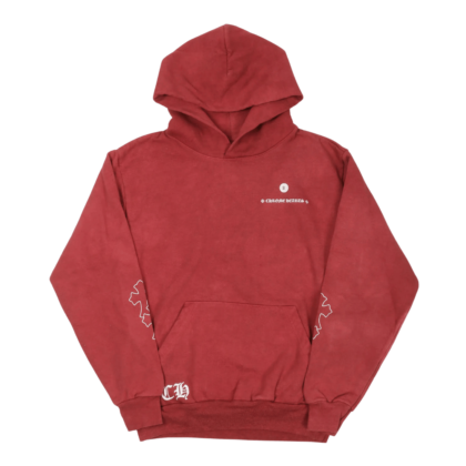 Chrome Hearts x Drake Certified Chrome Hand Dyed Hoodie Washed Red - front