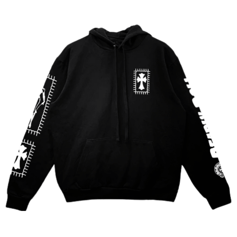 Chrome Hearts Deadly Doll Comic Horseshoe Hoodie Black - front