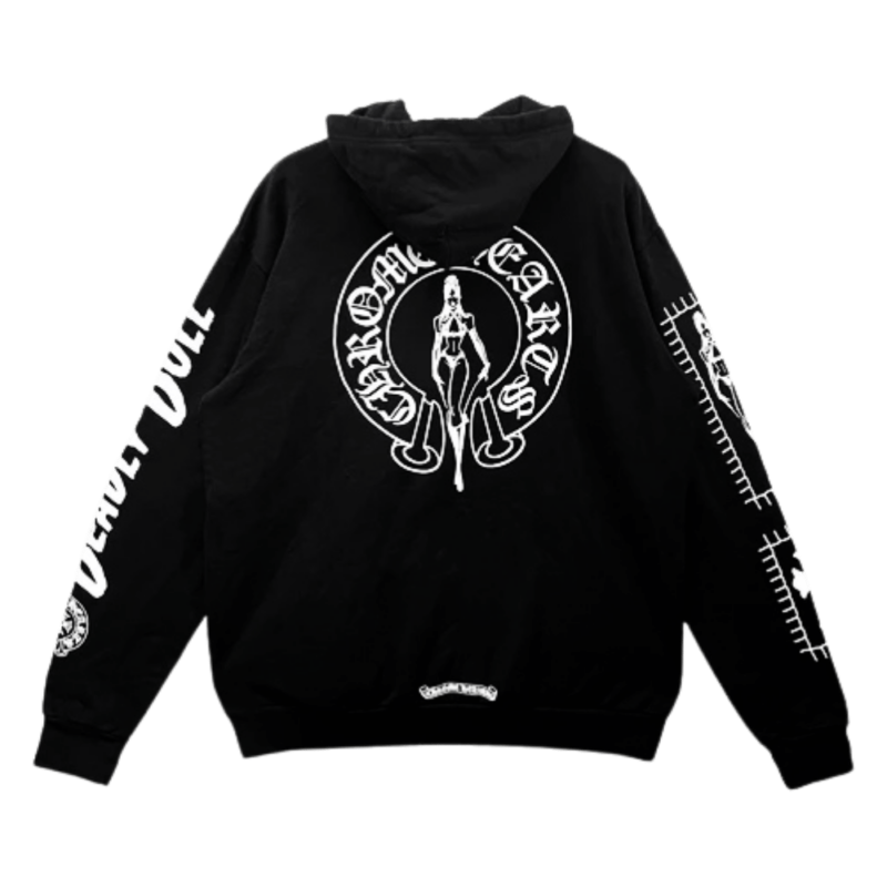 Chrome Hearts Deadly Doll Comic Horseshoe Hoodie Black - back