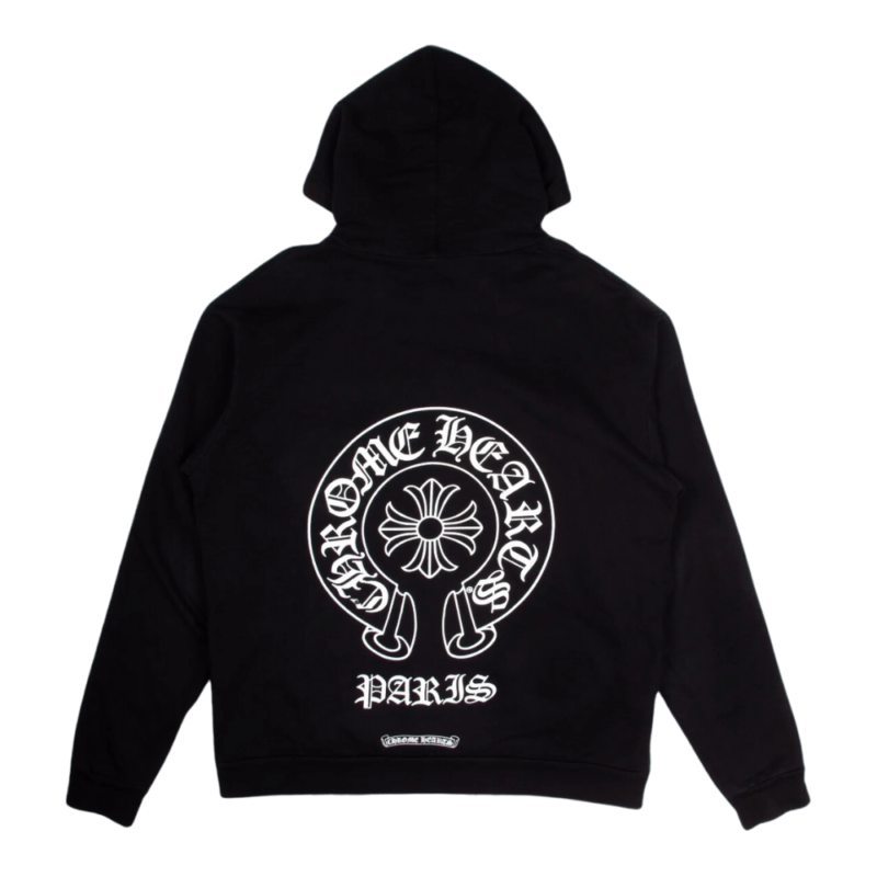 Chrome Hearts Paris Exclusive Horseshoe Hoodie Black - back