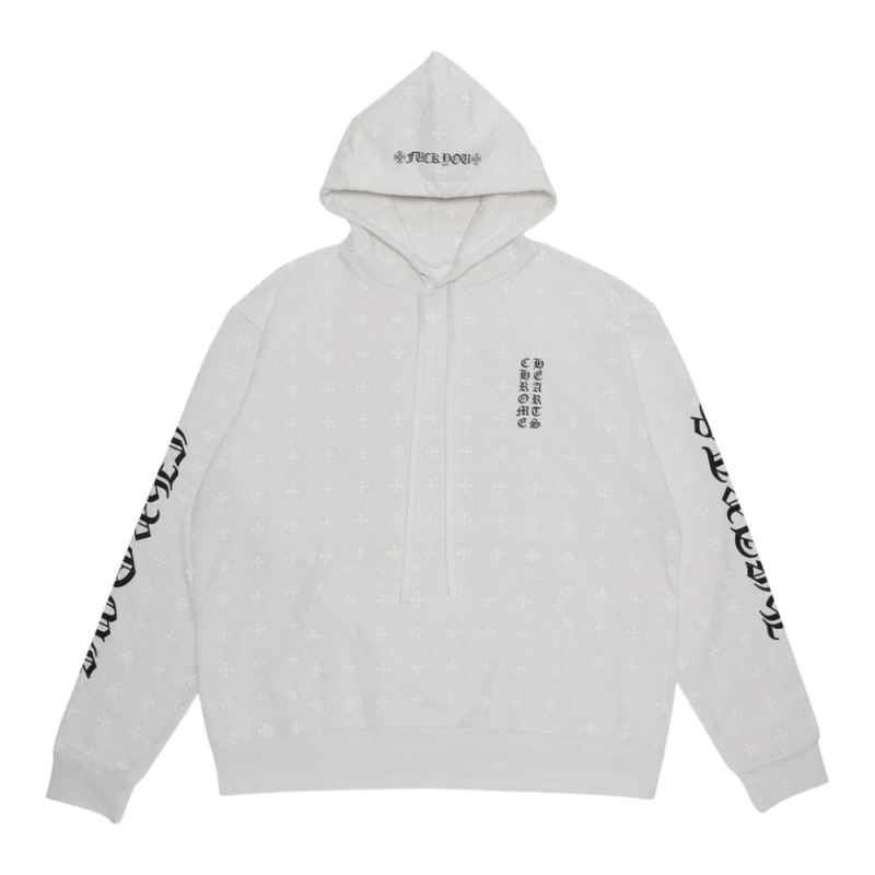 Chrome Hearts Plus Cross Horseshoe Hoodie White - front