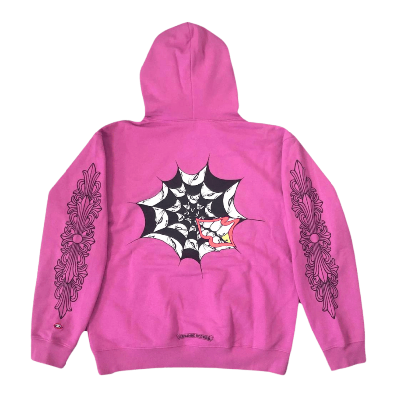 Chrome Hearts Matty Boy Spider Web Hoodie Purple - back