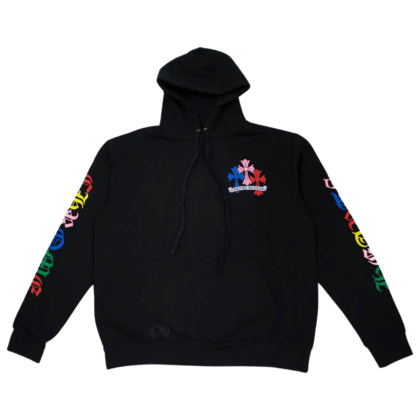 Chrome Hearts Multicolor Cross Cemetery Hoodie Black - front