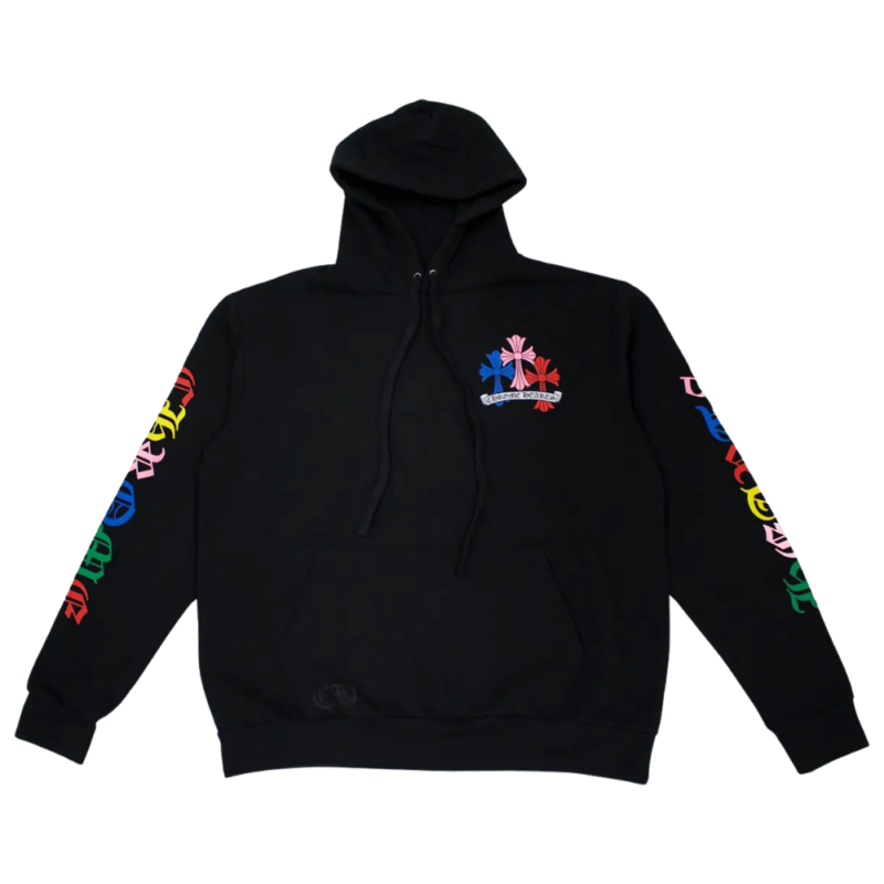 Chrome Hearts Multicolor Cross Cemetery Hoodie Black - front