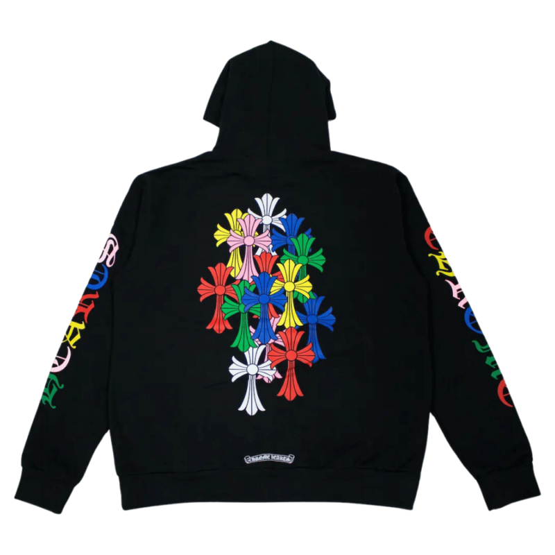 Chrome Hearts Multicolor Cross Cemetery Hoodie Black - back