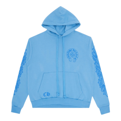 Chrome Hearts Miami Exclusive Horseshoe Hoodie Baby Blue - front