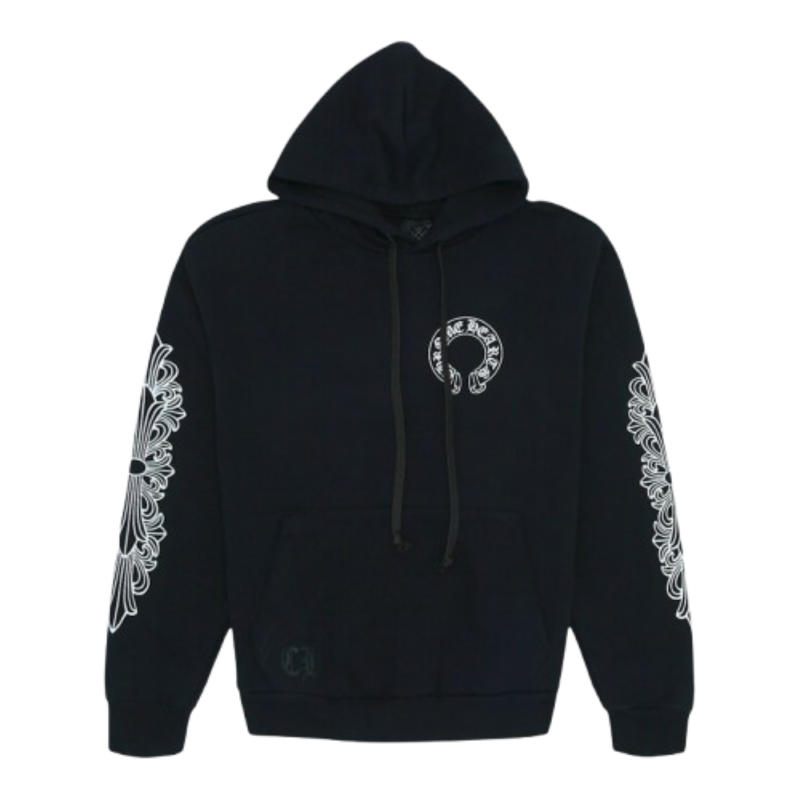 CH Horseshoe Floral Hoodie Black