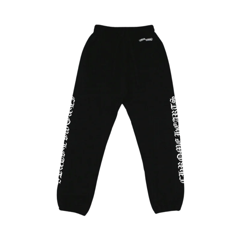 Chrome Hearts Scroll Logo Sweatpants Black - front