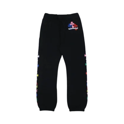 Chrome Hearts Multicolor Cross Cemetery Sweatpants Black