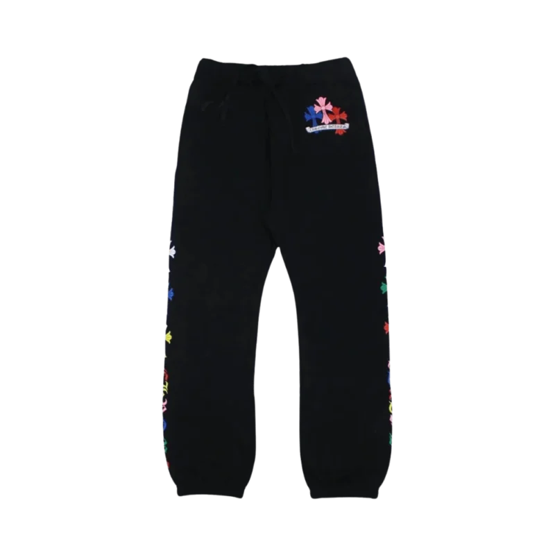 Chrome Hearts Multicolor Cross Cemetery Sweatpants Black