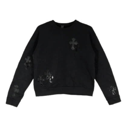 Chrome Hearts Patent Leather Cross Sweatshirt Black - front