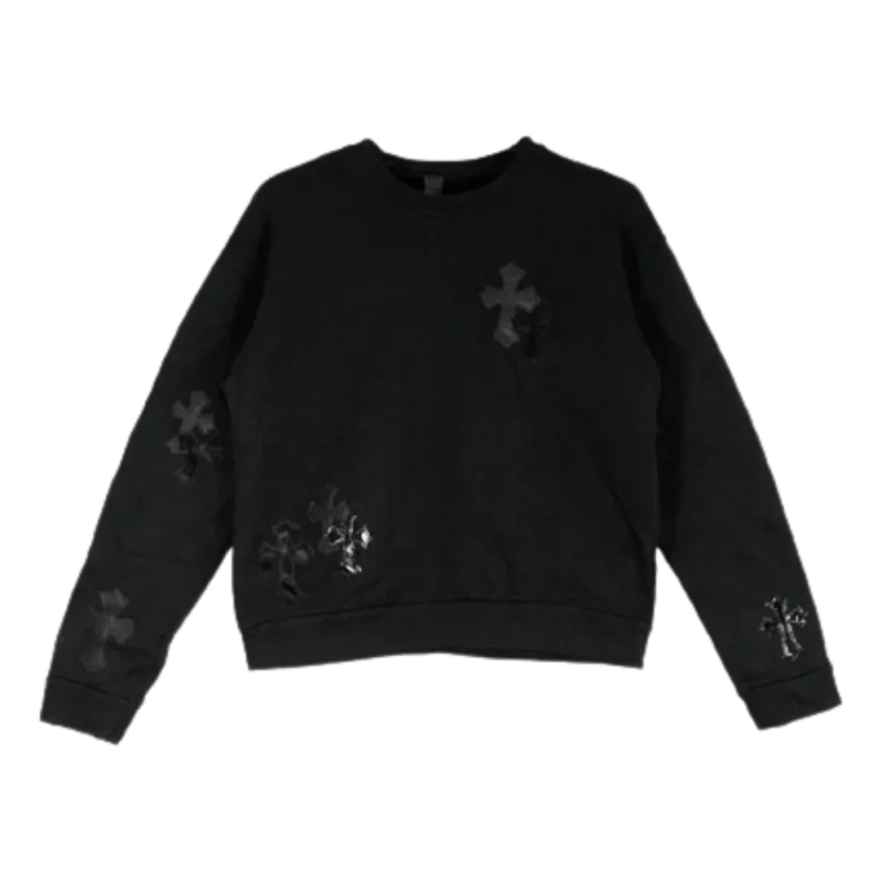 Chrome Hearts Patent Leather Cross Sweatshirt Black - front