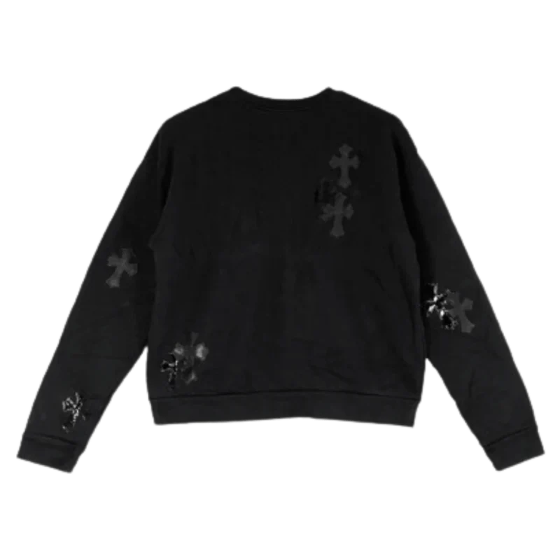 Chrome Hearts Patent Leather Cross Sweatshirt Black - back