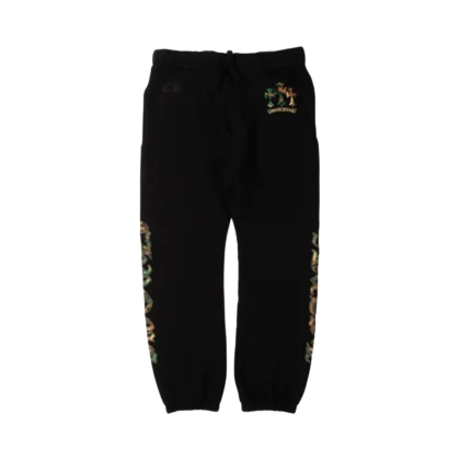 Chrome Hearts Camouflage Cemetery Cross Sweatpants Black - front