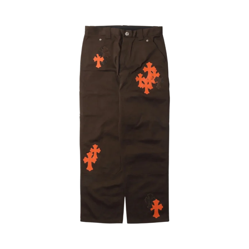 Chrome Hearts Carpenter Double Knee Cross Patch Pant Brown - front