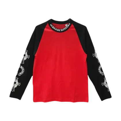 Chrome Hearts Neck Logo Baseball T-Shirt Red/Black - front