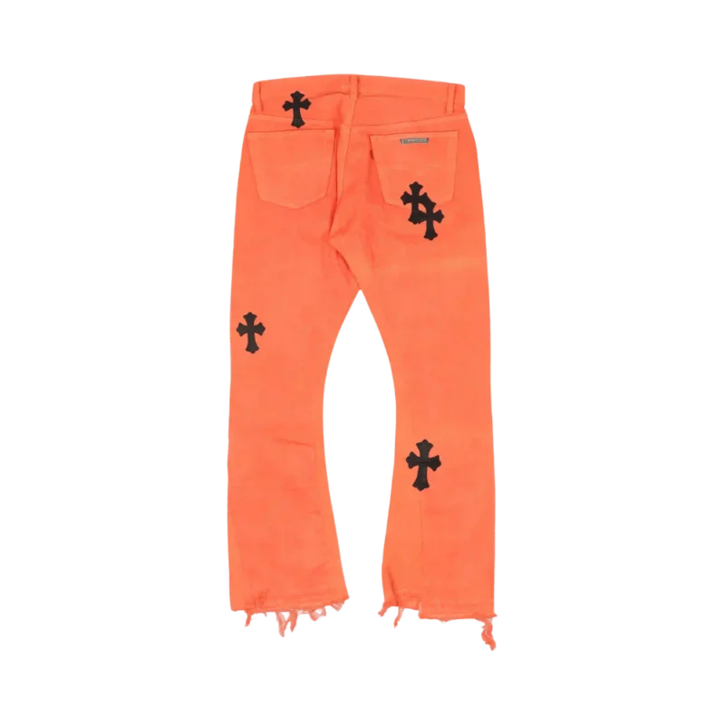 Chrome Hearts Levi's Art Basel Cross Patch Flare 2018 Jeans Orange - back