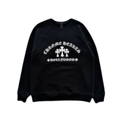 Chrome Hearts Triple Cross Embroidered Sweatshirt Black - front