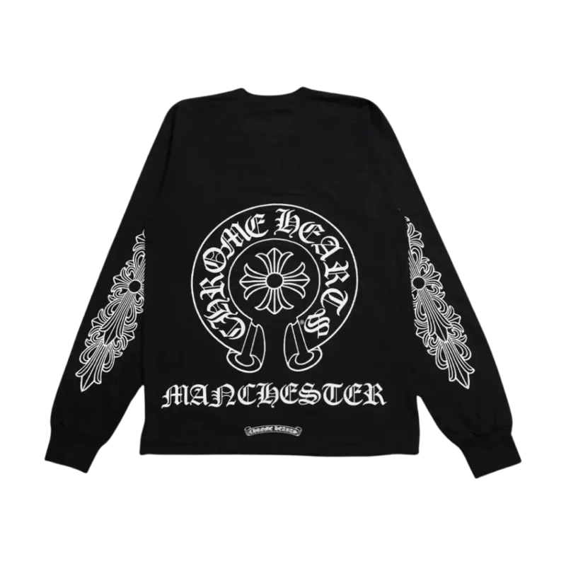 Chrome Hearts Manchester Exclusive Horseshoe Floral T-Shirt Black - back