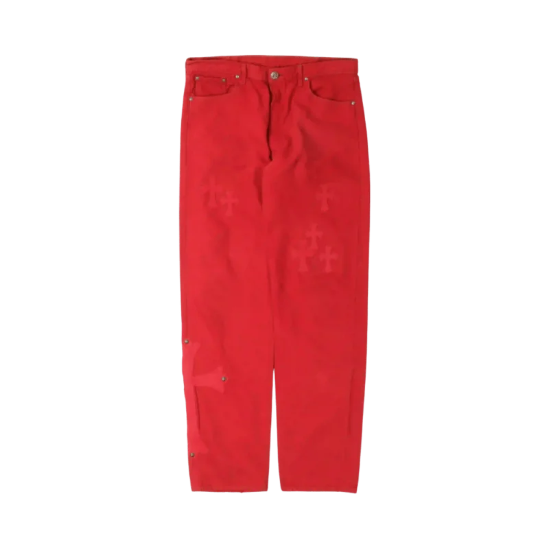 Chrome Hearts Levi's Cross Patch Jeans Red - front