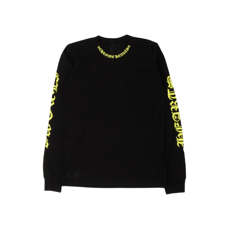 Chrome Hearts Neck Logo T-Shirt Black/Yellow - front