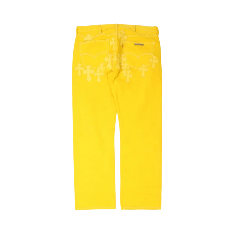 Chrome Hearts Paris Exclusive Levi's Cross Patch Jeans Yellow - back