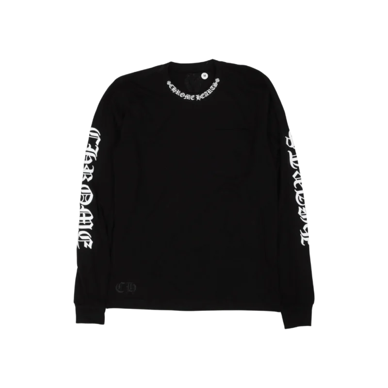 Chrome Hearts Neck Logo T-shirt Black/White - front