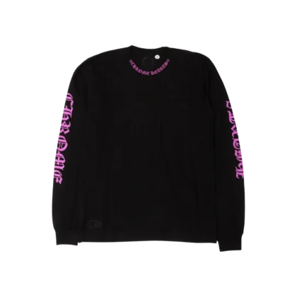 Chrome Hearts Neck Scroll Logo T-Shirt Black/Purple - front