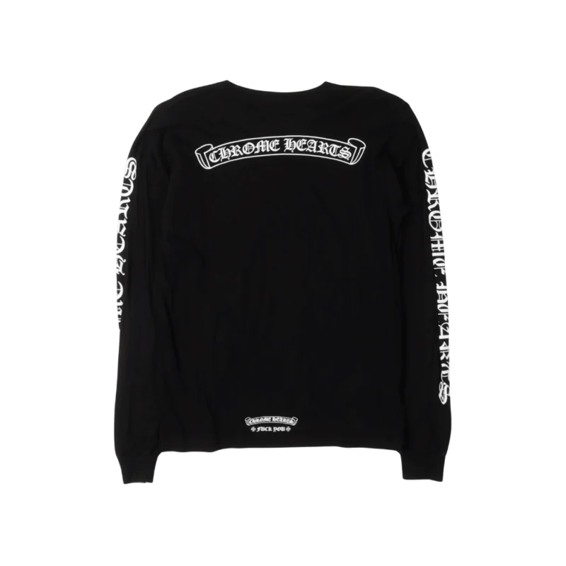 Chrome Hearts Scroll Logo T-Shirt Black/White - back