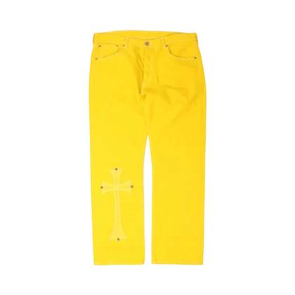 Chrome Hearts Paris Exclusive Levi's Cross Patch Jeans Yellow - front