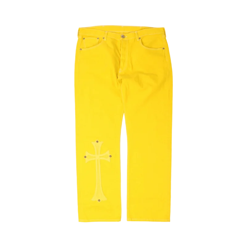 Chrome Hearts Paris Exclusive Levi's Cross Patch Jeans Yellow - front